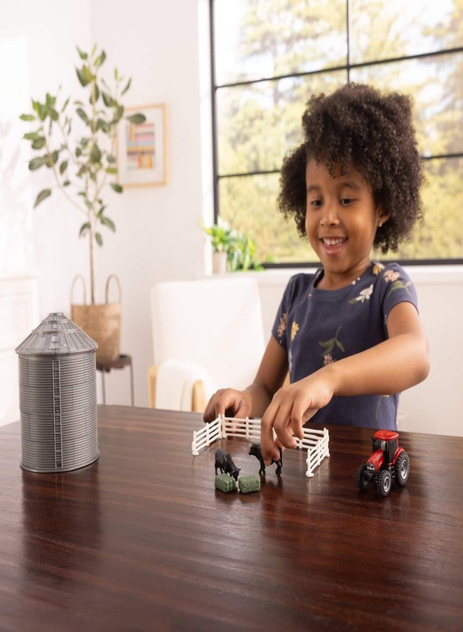 ERTL 1/64 Case IH Grain Bin Set with Tractor, Cattle, Hay Bales & Fence Everyday Play 44458 - Image 2